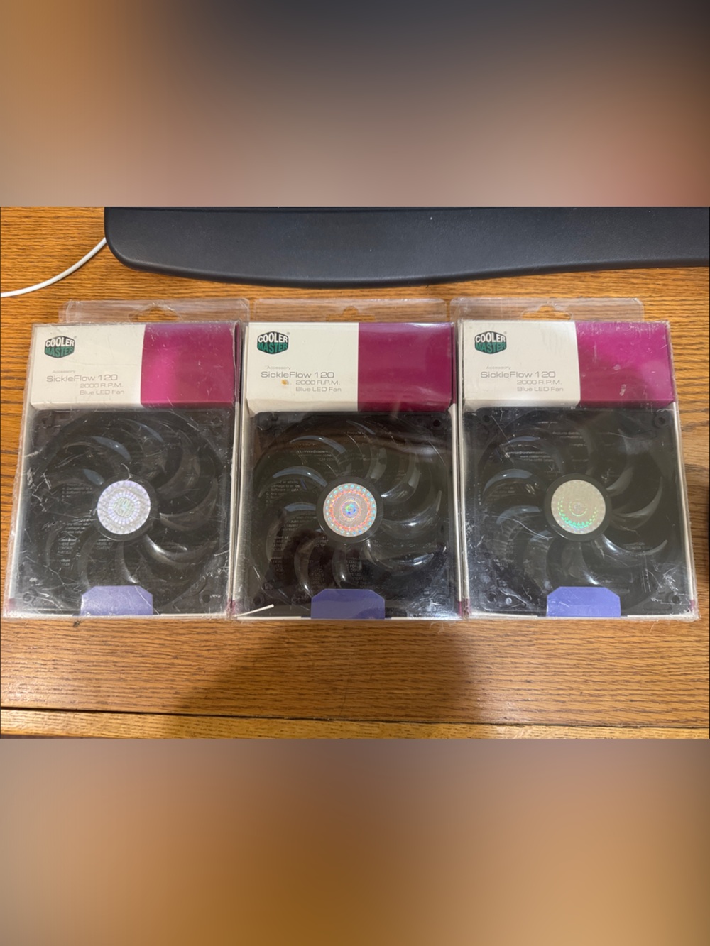 3 packs- SickleFlow 120 Black PC Cooling Fan - Blue LED